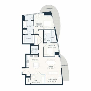 Rendering of the B7.1 floor plan with 2 bedroom[s] and 2.5 bathroom[s] at 2929 Weslayan
